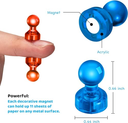 Colorful Magnetic Push Pin Magnets - 90 PCS