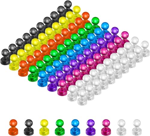 Colorful Magnetic Push Pin Magnets - 90 PCS