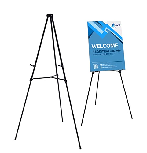 70" Black Aluminum Telescoping Display Easel - Lightweight