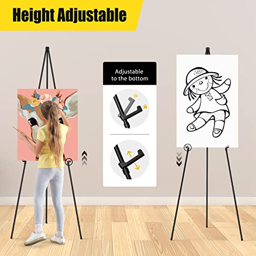 63" Adjustable Black Easel Stand for Wedding Sign