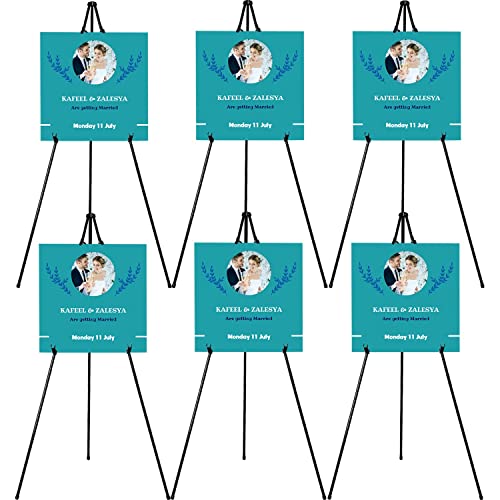 Black Metal Easels - Adjustable, Foldable - Pack of 6