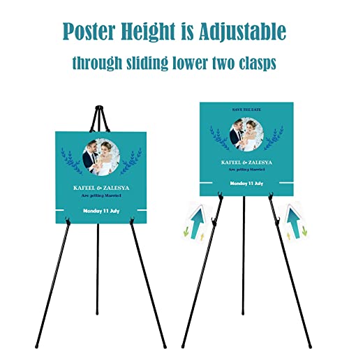 Black Metal Easels - Adjustable, Foldable - Pack of 6