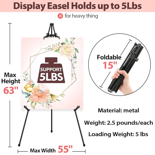 Adjustable Metal Easel Stand for Wedding Sign