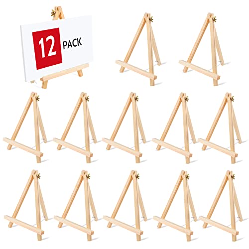 12 Wood Easels, 9" Tabletop Stand for Art