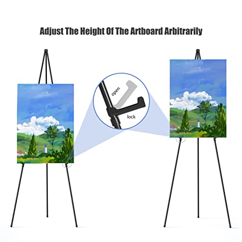 Portable 63" Easel Stand, Lightweight for Painting Canvas