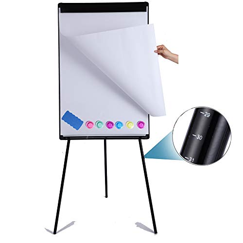 24x36" Magnetic Whiteboard Easel: Adjustable Height, Tripod Stand