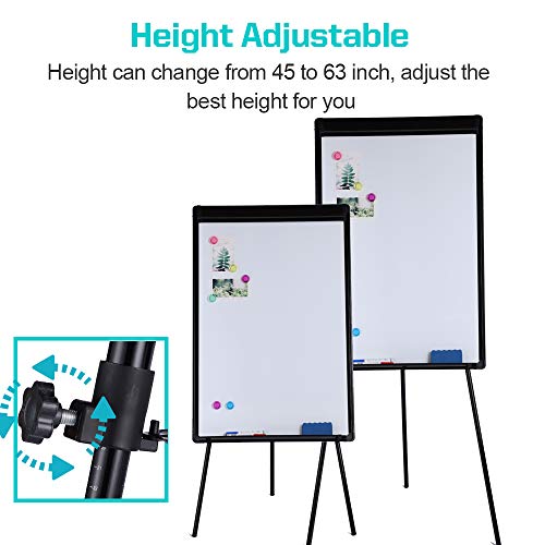 24x36" Magnetic Whiteboard Easel: Adjustable Height, Tripod Stand