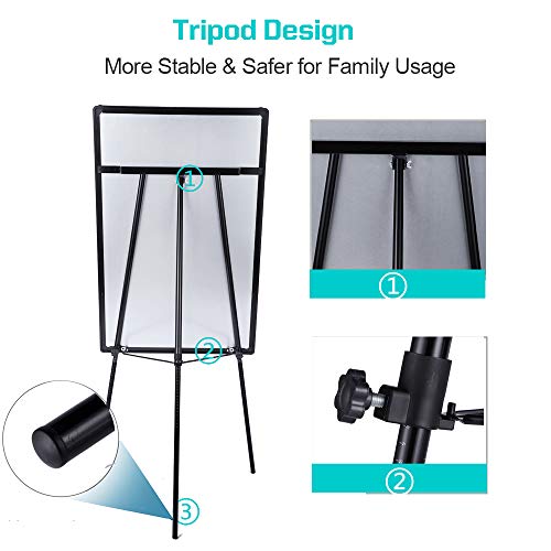 24x36" Magnetic Whiteboard Easel: Adjustable Height, Tripod Stand