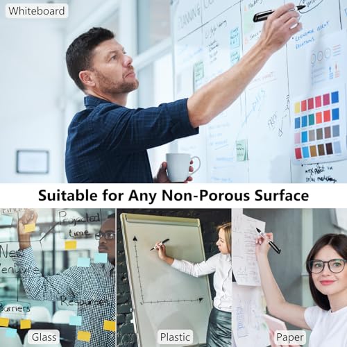 6-Pack Fine Tip Black Dry Erase Markers - Essential for Lean Six Sigma Training