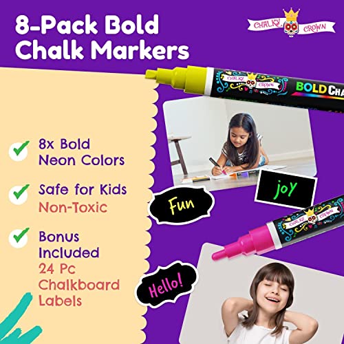 Multicolored Chalkboard Markers - 8 Pack, 6mm