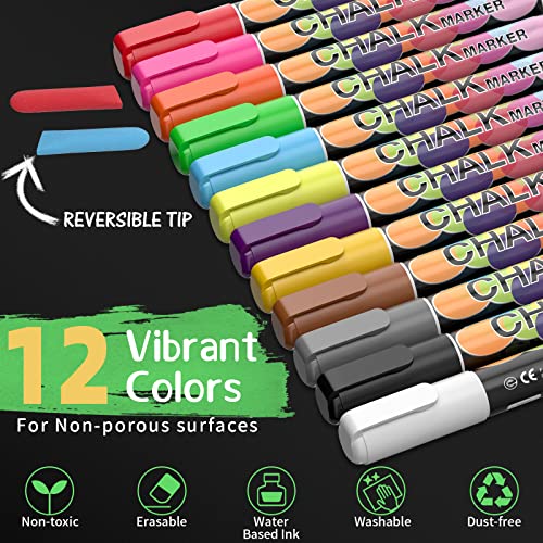 12 Colors Erasable Chalk Markers for Lean Six Sigma