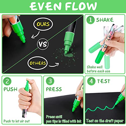 12 Colors Erasable Chalk Markers for Lean Six Sigma