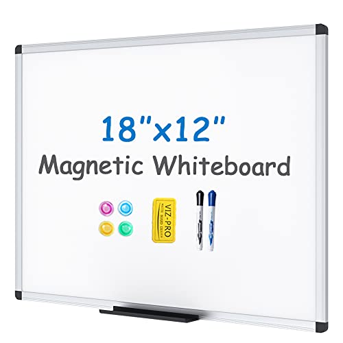 18x12 Inch Magnetic Whiteboard with Eraser, Markers, Magnets
