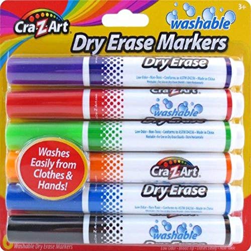 Kids Washable Dry Erase Markers, 6 Count