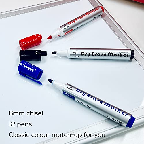 12 Count Low-Odor Whiteboard Markers for School & Office