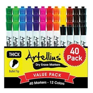 40 Pack Dry Erase Markers - Assorted Colors