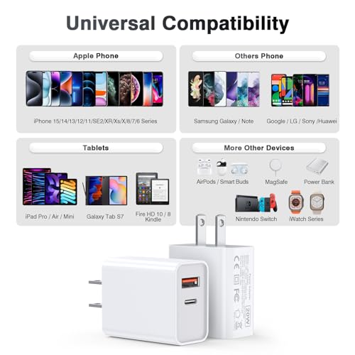 Dual Port USB C Wall Charger 20W