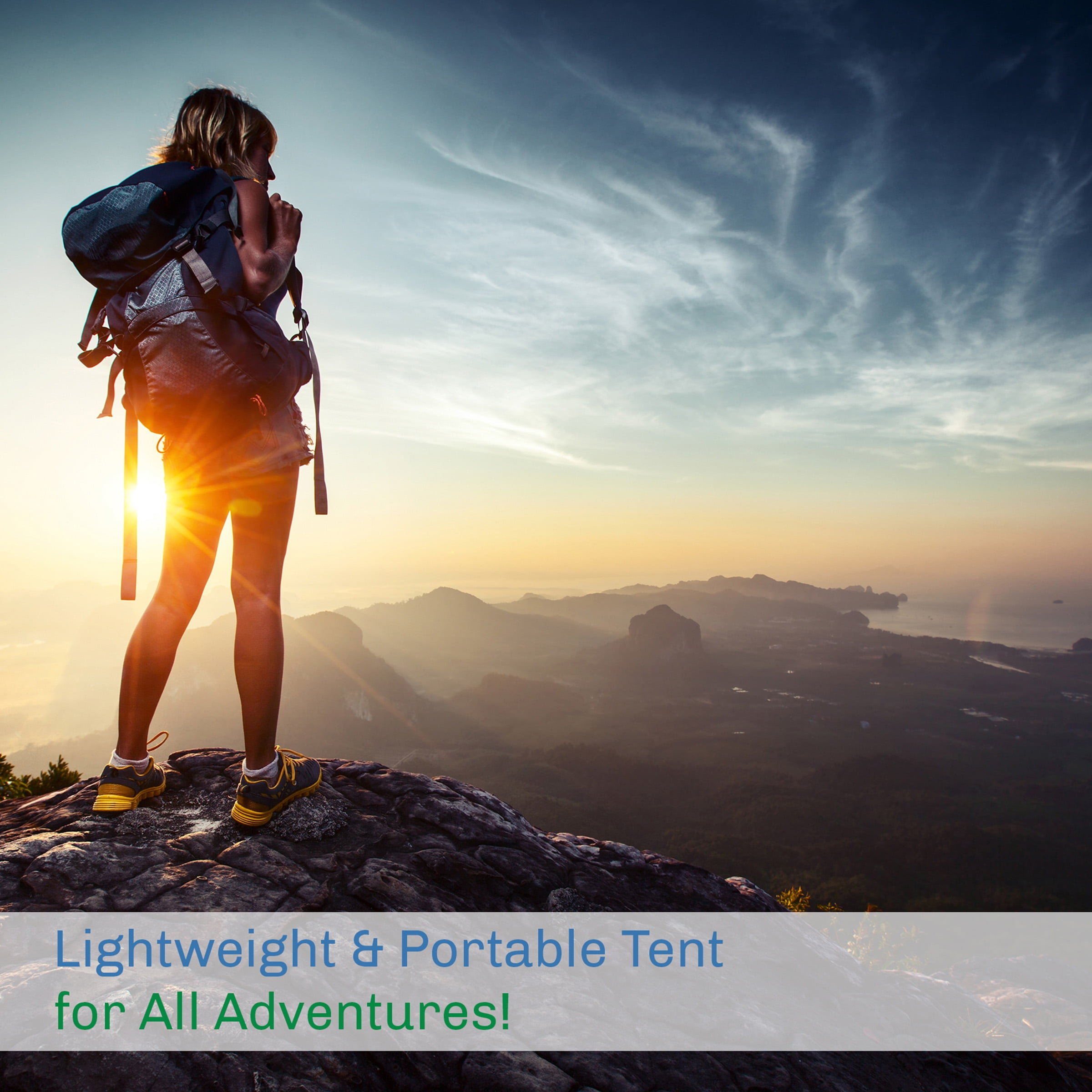 Lightweight 2 Person Camping Tent with Rain Fly