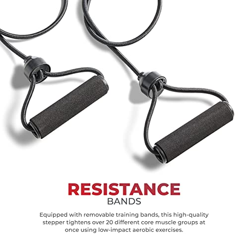 Compact Stepper with Resistance Bands and Digital Monitor