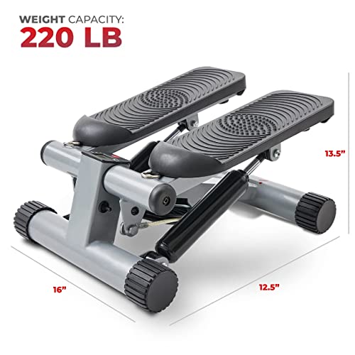 Compact Stepper with Resistance Bands and Digital Monitor