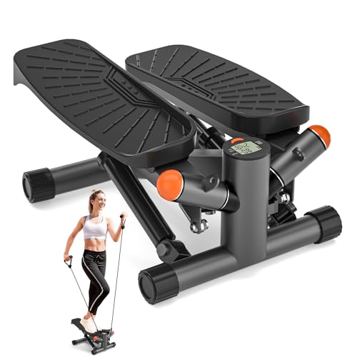 Adjustable Mini Stepper with Resistance Bands, 330lbs Capacity