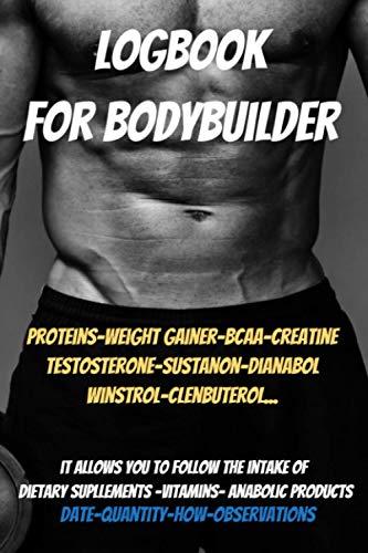 Bodybuilder Logbook and Cookbook set with Supplements and Gifts