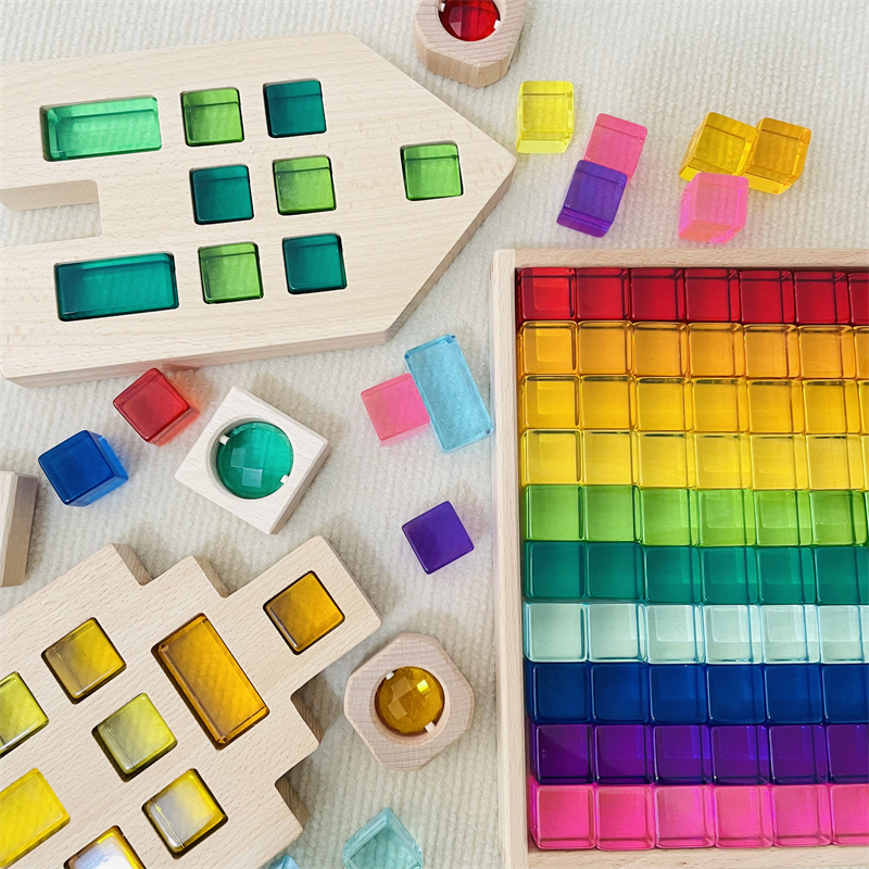 Acrylic Cubes: Montessori Learning Stacking Toys