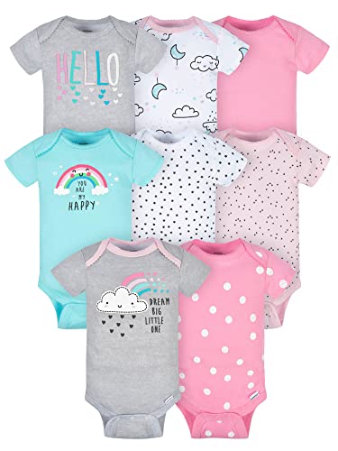 Cloudy Short-Sleeve Onesies Set for Baby Girls