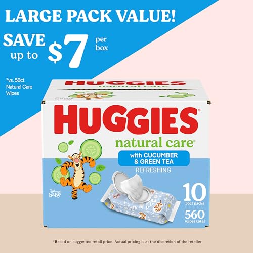 Huggies Natural Care Diaper Wipes, Fresh Scent (560 Count)