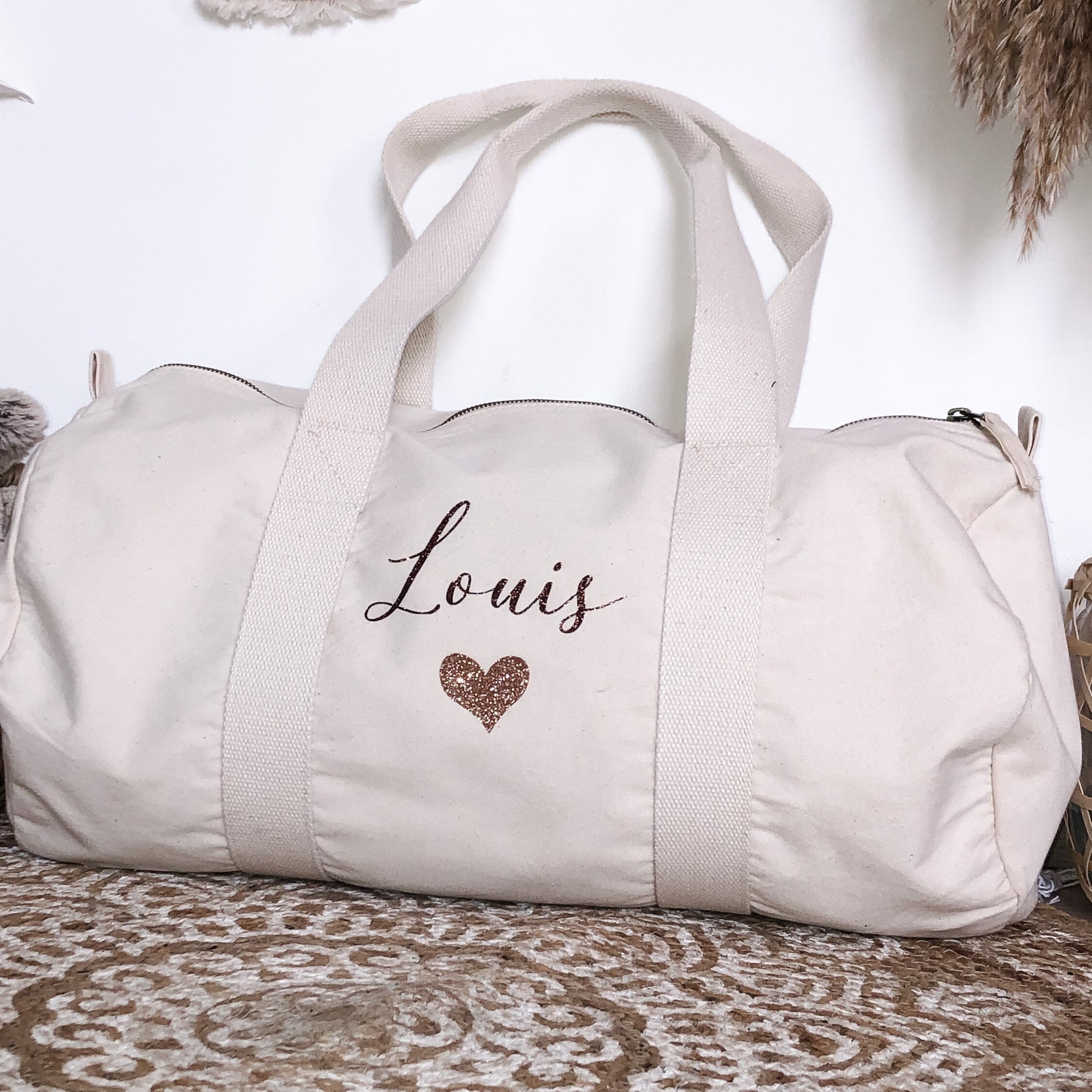 Personalized 100% organic cotton duffel bag
