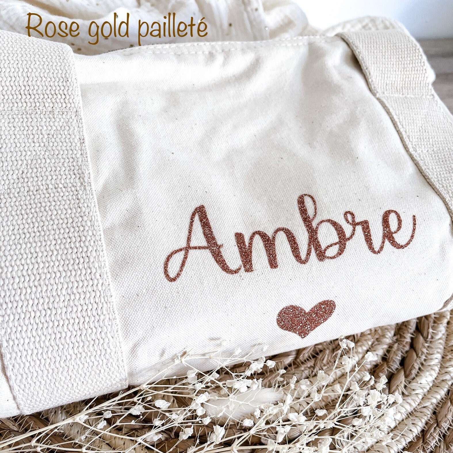 Personalized 100% organic cotton duffel bag