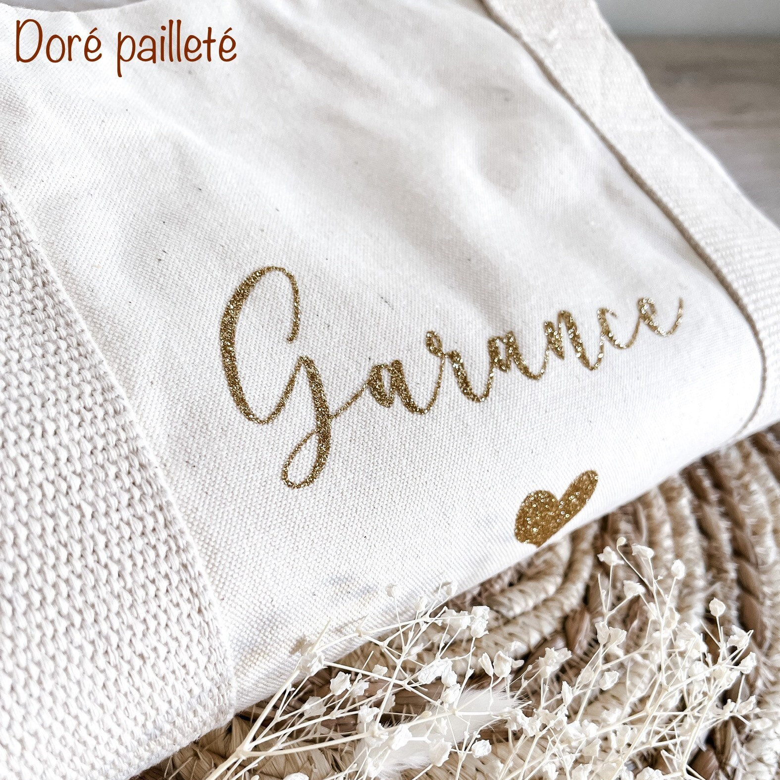 Personalized 100% organic cotton duffel bag