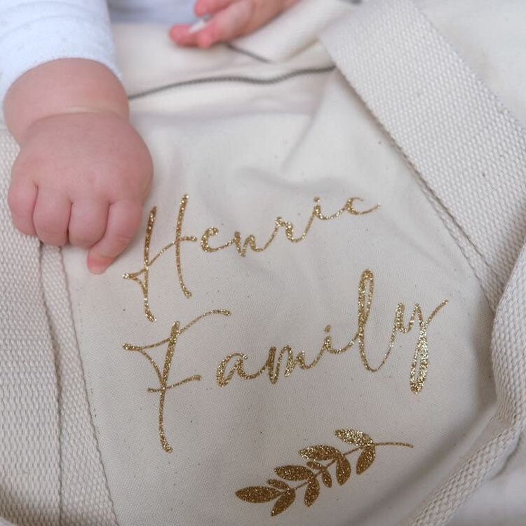 Personalized 100% organic cotton duffel bag