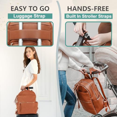 Leder Wickeltasche Rucksack für Mama und Papa