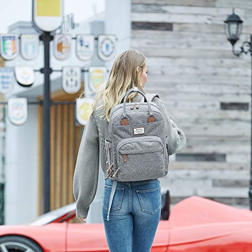 RUVALINO Gray Diaper Bag Backpack