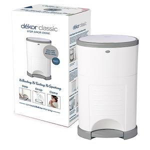 Dekor Classic White Diaper Pail, Hands-Free