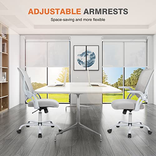 Ergonomic Mesh Office Desk Chair, Swivel, Lumbar Support - Grey