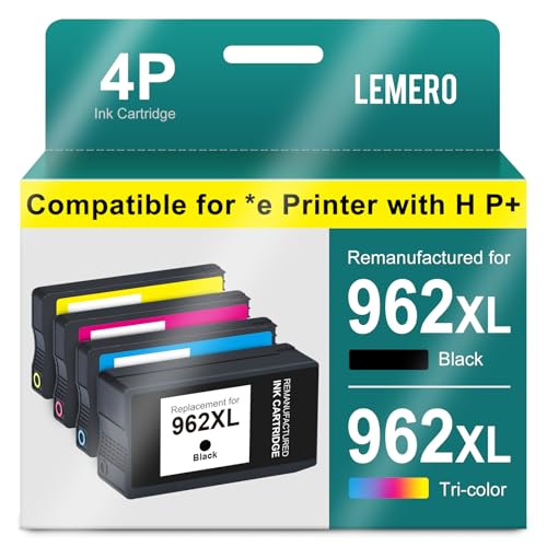 LEMERO HP 962XL Ink Cartridge Replacement (4-Pack)