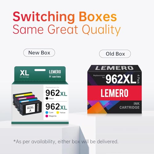 LEMERO HP 962XL Ink Cartridge Replacement (4-Pack)