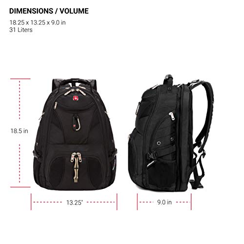 SwissGear 17" Laptop Backpack, Black - Scansmart, 1900