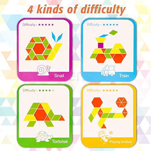 LovesTown 209 PCS Wooden Geometric Pattern Blocks