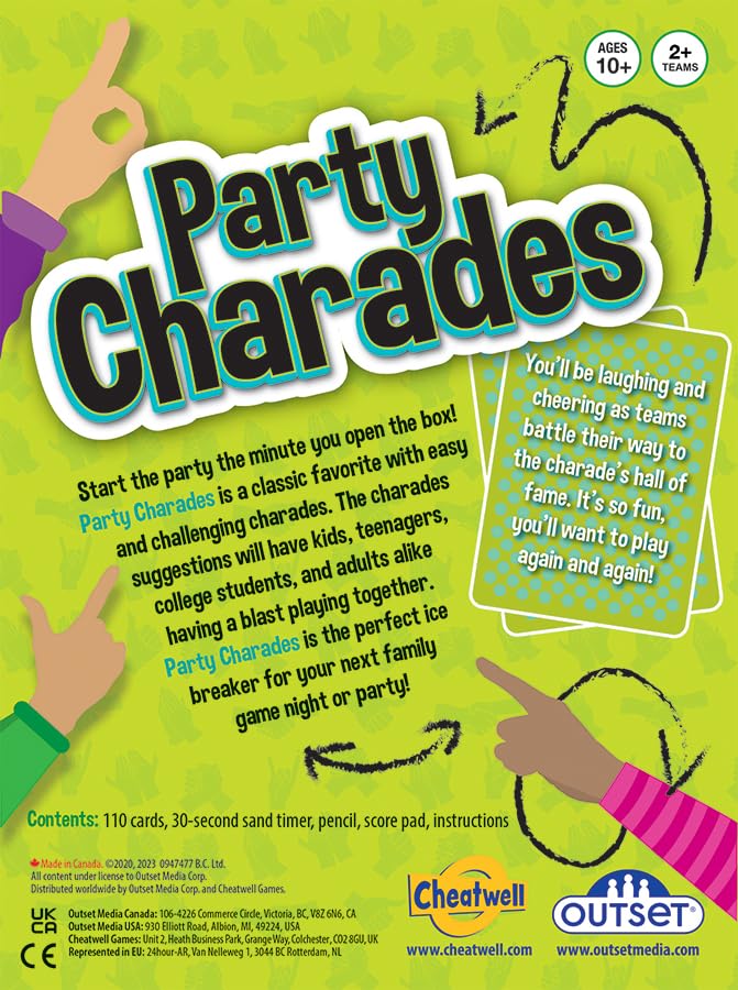 Family Party Charades Game: 550 Cards, Ages 10+