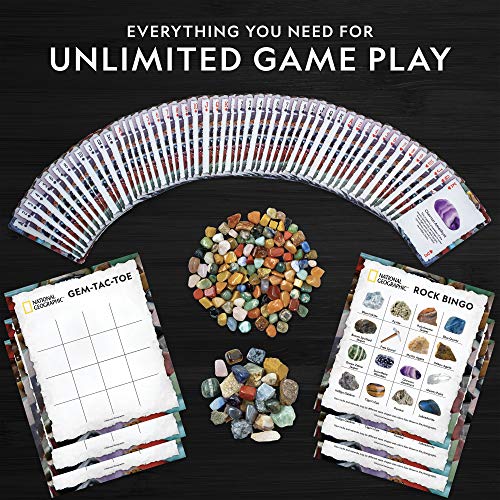 Rock Bingo Game - Play Mineral Memory, Gemstone Trivia