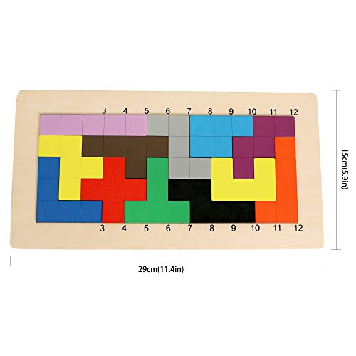Wooden Pentominoes Math Brainteaser Puzzle - Family Board Games