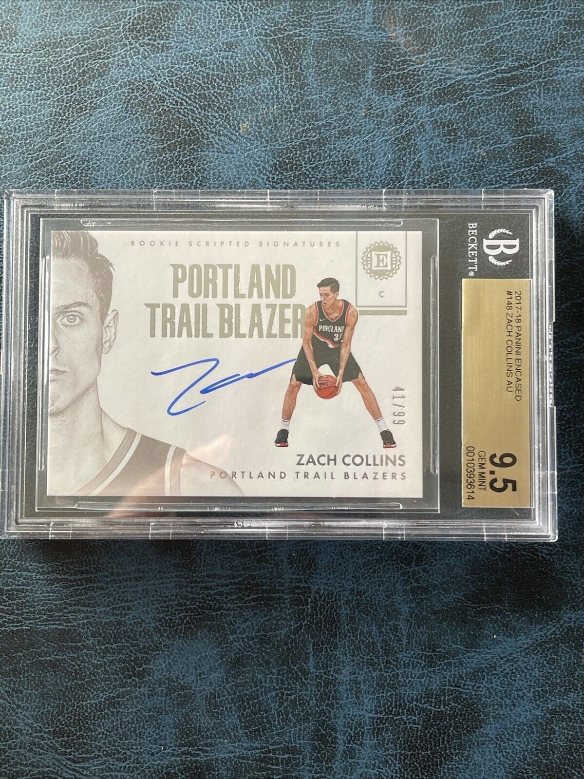 Zach Collins 2017-18 Panini Encased Rookie Auto BGS 10