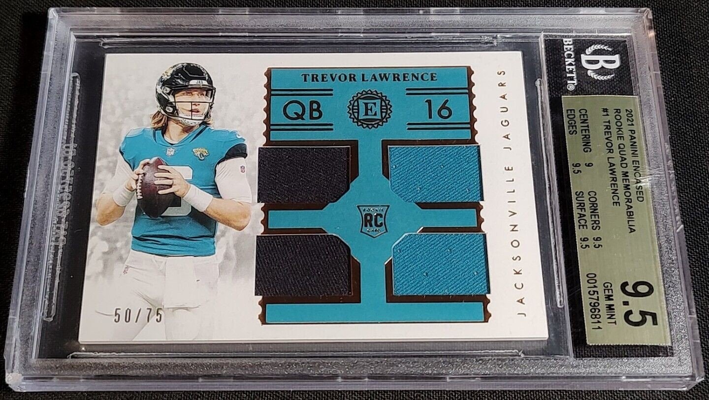 Trevor Lawrence 2021 Quad Patch Rookie Stamp