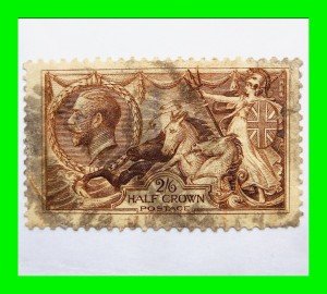 1915 Great Britain #173a Encased Stamp - Rare