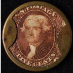 5¢ Kirkpatrick & Gault 1862 Encased Stamp
