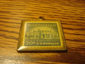 Vintage Brass 20 Cent Encased Postage Stamp