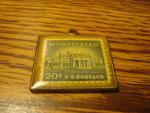Vintage Brass .20 CENT Encased Monticello Stamp